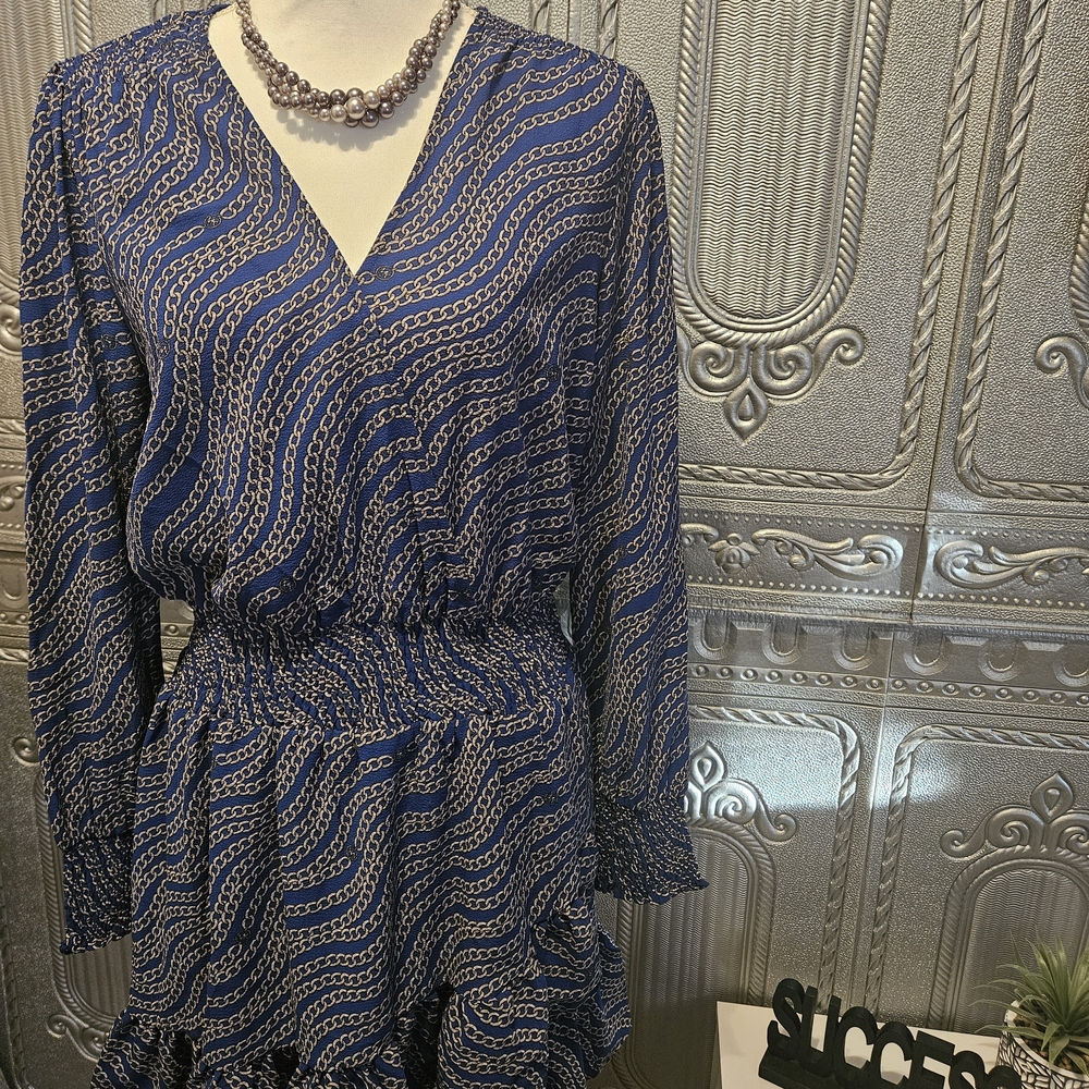 MICHAEL Michael Kors Blue and White Mini Dress